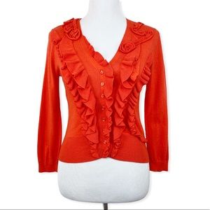 Anthro Guinevere Roaming Frills Ruffle Cardigan